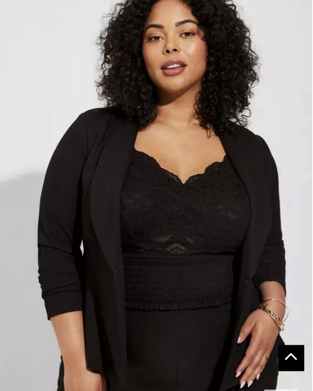 Torrid Studio Luxe Peplum Blazer Ponte Knit Fitted Stretch Black Size 2X